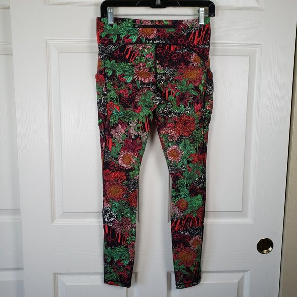 Lululemon Fast & Free 7/8 Tight II Nulux 25" Black and colorful floral Size 8 - Picture 4 of 10